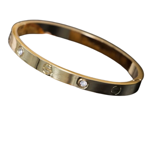 Golden Crystal Screw-Style Bracelet
