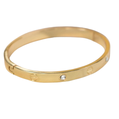 Golden Crystal Screw-Style Bracelet
