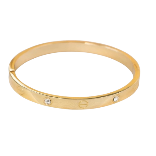 Golden Crystal Screw-Style Bracelet